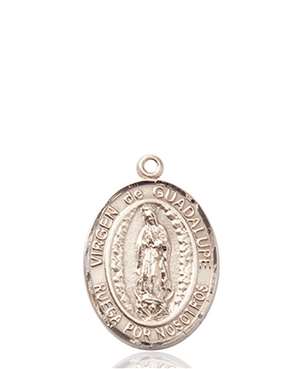 Senora de Guadalupe Medal<br/>8206 Spanish, Oval, 14kt Gold