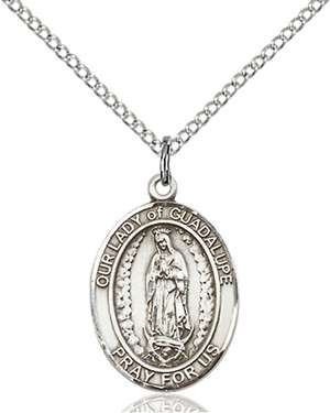 Our Lady of Guadalupe Medal<br/>8206 Oval, Sterling Silver