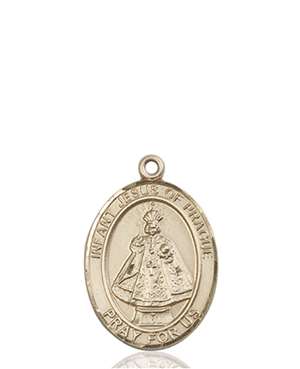 Infant of Prague Medal<br/>8207 Oval, 14kt Gold