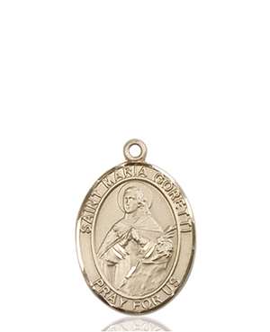 St. Maria Goretti Medal<br/>8208 Oval, 14kt Gold