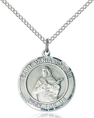 St. Maria Goretti Medal<br/>8208 Round, Sterling Silver