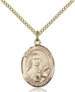 St. Therese of Lisieux Medal<br/>8210 Oval, Gold Filled