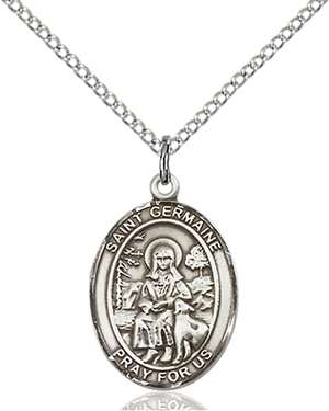 St. Germaine Cousin Medal<br/>8211 Oval, Sterling Silver