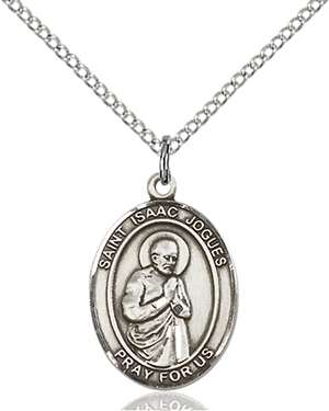 St. Isaac Jogues Medal<br/>8212 Oval, Sterling Silver