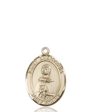 St. Anastasia Medal<br/>8213 Oval, 14kt Gold