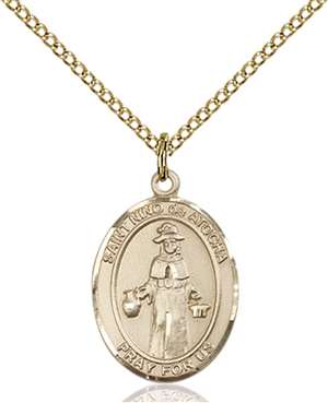 St. Nino de Atocha Medal<br/>8214 Oval, Gold Filled