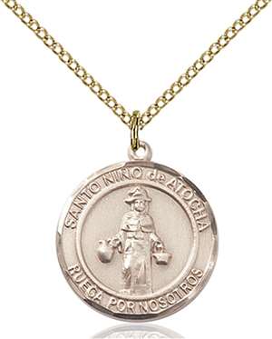 Nino de Atocha Medal<br/>8214 Spanish, Round, Gold Filled