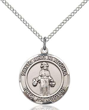 Nino de Atocha Medal<br/>8214 Spanish, Round, Sterling Silver