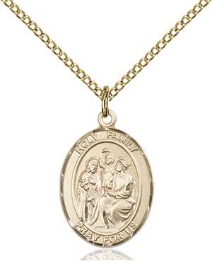 Holy Family Medal<br/>8218 Oval, Gold Filled