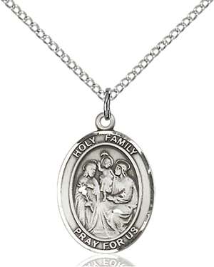 Holy Family Medal<br/>8218 Oval, Sterling Silver