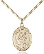 St. Gertrude of Nivelles Medal<br/>8219 Oval, Gold Filled
