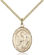 St. Alphonsus Medal<br/>8221 Oval, Gold Filled