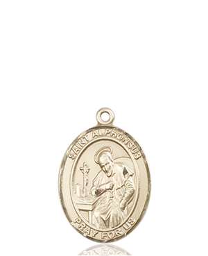 St. Alphonsus Medal<br/>8221 Oval, 14kt Gold