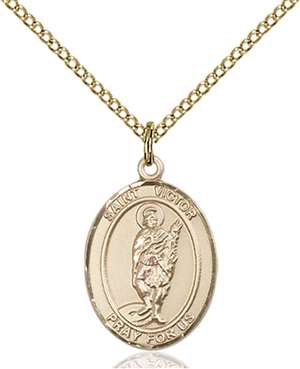 St. Victor of Marseilles Medal<br/>8223 Oval, Gold Filled