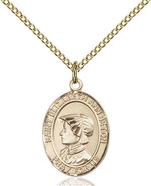 St. Elizabeth Ann Seton Medal<br/>8224 Oval, Gold Filled