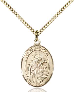 St. Aloysius Gonzaga Medal<br/>8225 Oval, Gold Filled