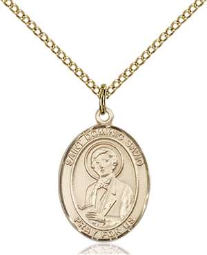 St. Dominic Savio Medal<br/>8227 Oval, Gold Filled