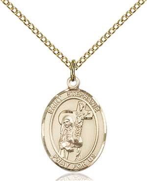 St. Stephanie Medal<br/>8228 Oval, Gold Filled