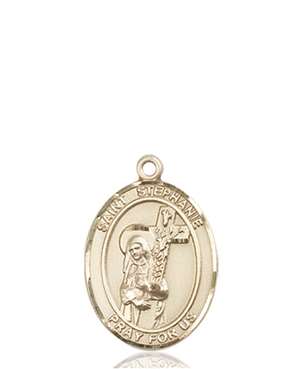 St. Stephanie Medal<br/>8228 Oval, 14kt Gold