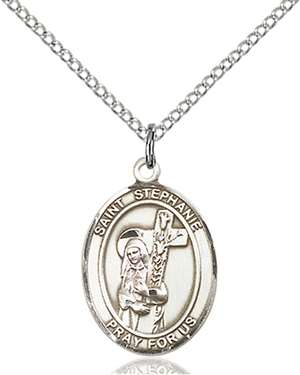 St. Stephanie Medal<br/>8228 Oval, Sterling Silver