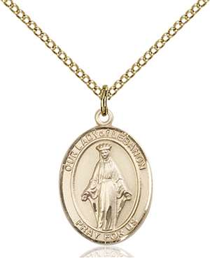 Our Lady of Lebanon Medal<br/>8229 Oval, Gold Filled