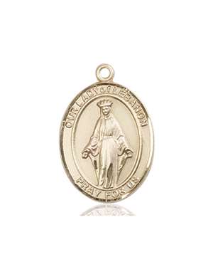 Our Lady of Lebanon Medal<br/>8229 Oval, 14kt Gold