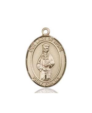 Our Lady of Hope Medal<br/>8230 Oval, 14kt Gold