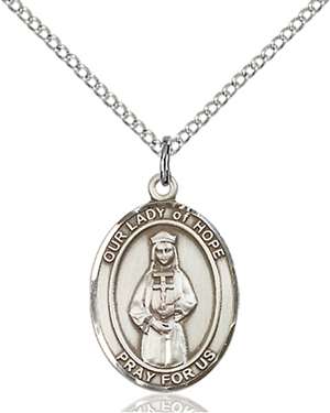 Our Lady of Hope Medal<br/>8230 Oval, Sterling Silver