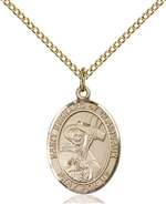 St. Bernard of Clairvaux Medal<br/>8233 Oval, Gold Filled