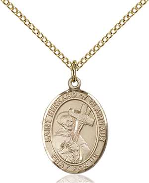 St. Bernard of Clairvaux Medal<br/>8233 Oval, Gold Filled