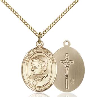 Pope Benedict XVI Medal<br/>8235 Oval, Gold Filled