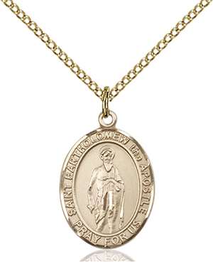 St. Bartholomew the Apostle Medal<br/>8238 Oval, Gold Filled