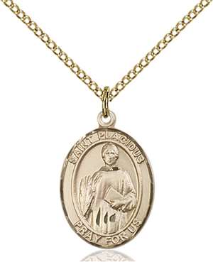 St. Placidus Medal<br/>8240 Oval, Gold Filled