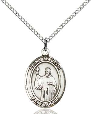 St. Maurus Medal<br/>8241 Oval, Sterling Silver