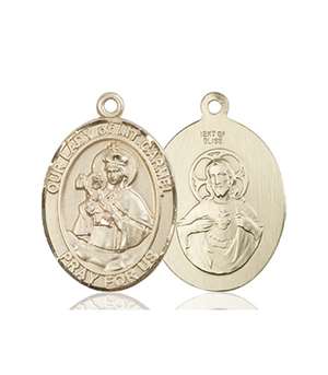 Our Lady of Mount Carmel Medal<br/>8243 Oval, 14kt Gold