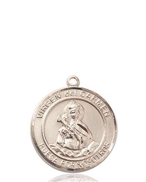 Virgen del Carmen Medal<br/>8243 Spanish, Round, 14kt Gold