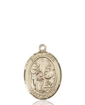 St. Zita Medal<br/>8244 Oval, 14kt Gold