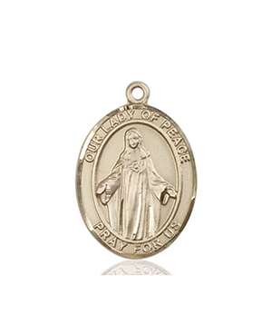 Our Lady of Peace Medal<br/>8245 Oval, 14kt Gold