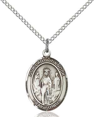 Our Lady of Knock Medal<br/>8246 Oval, Sterling Silver