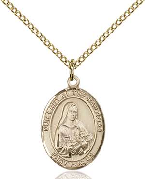 Our Lady of the Railroad Medal<br/>8247 Oval, Gold Filled
