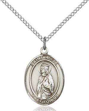 St. Alice Medal<br/>8248 Oval, Sterling Silver