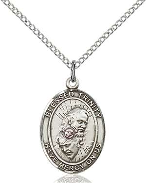 Blessed Trinity Medal<br/>8249 Oval, Sterling Silver