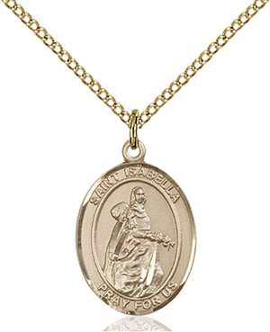 St. Isabella of Portugal Medal<br/>8250 Oval, Gold Filled