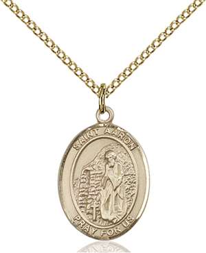 St. Aaron Medal<br/>8254 Oval, Gold Filled