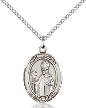 St. Austin Medal<br/>8256 Oval, Sterling Silver