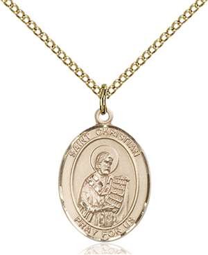 St. Christian Demosthenes Medal<br/>8257 Oval, Gold Filled