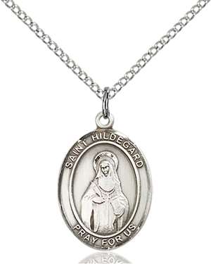 St. Hildegard Von Bingen Medal<br/>8260 Oval, Sterling Silver