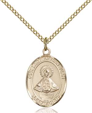 Our Lady of San Juan Medal<br/>8263 Oval, Gold Filled