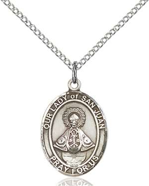 Our Lady of San Juan Medal<br/>8263 Oval, Sterling Silver