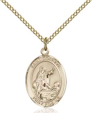 St. Colette Medal<br/>8268 Oval, Gold Filled